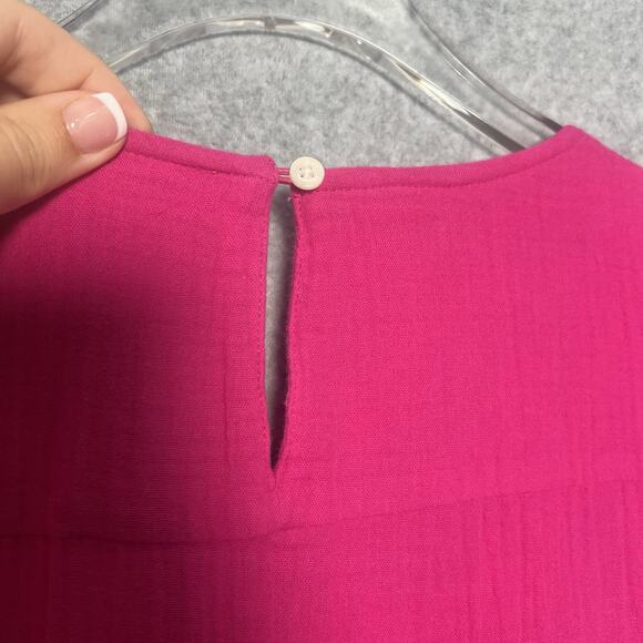 J Crew pink Preppy tiered babydoll ruffeled cap sleeve dress NEW Size 4 - Picture 6 of 8